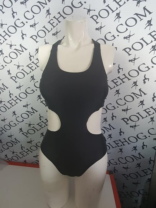 Black floof x back bodysuit