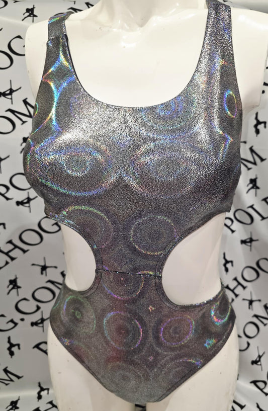 Black disco x back bodysuit