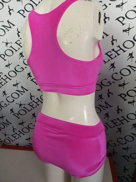 Bright pink smooth velvet top