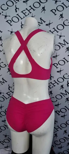 Pink floof x back bodysuit