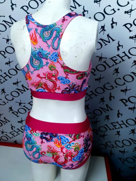 Pink chinese dragon top