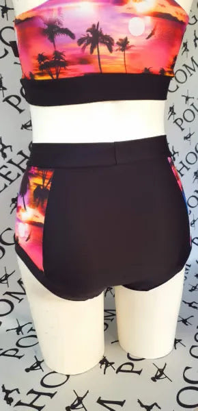 Sunset paradise high waisted panel pant side