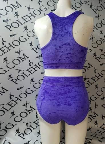 Uv purple crushed high waisted fitted pant.