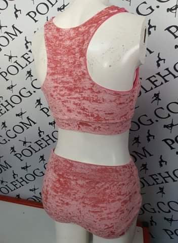 Rose crushed velvet top