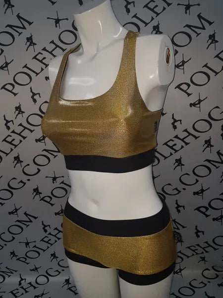 Gold diamond dust top