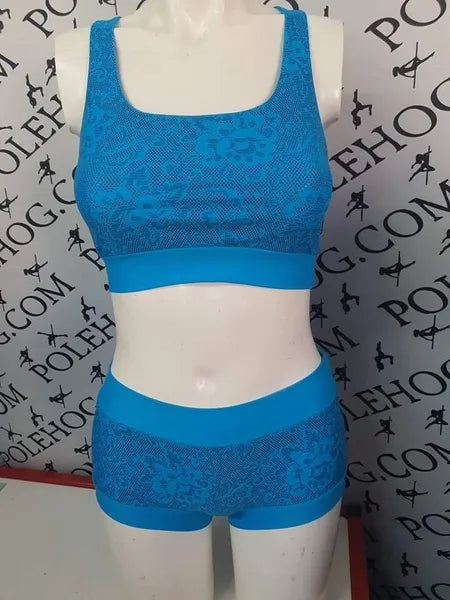 Blue foil lace bottoms (recycled bands)