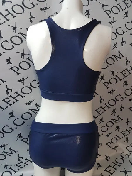 Navy shine top