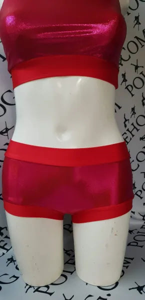 Red with pink shine top