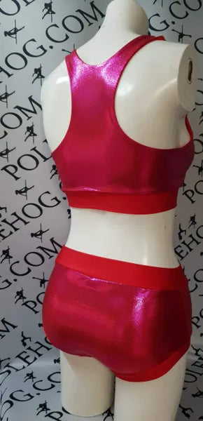 Red with pink shine top