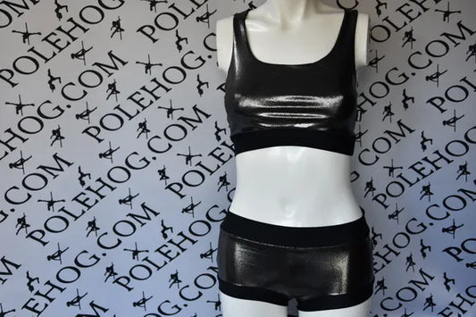 Gun metal shine bottoms