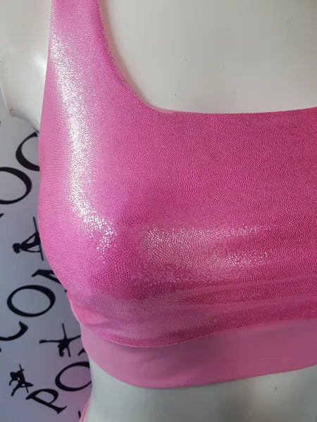 Pink with silver shine top