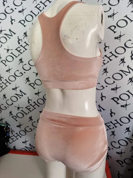 Blush smooth velvet top