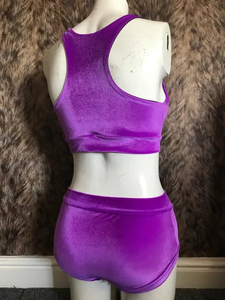 Purple smooth velvet top
