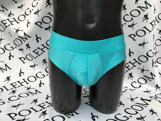Aqua silver twinkle male brief