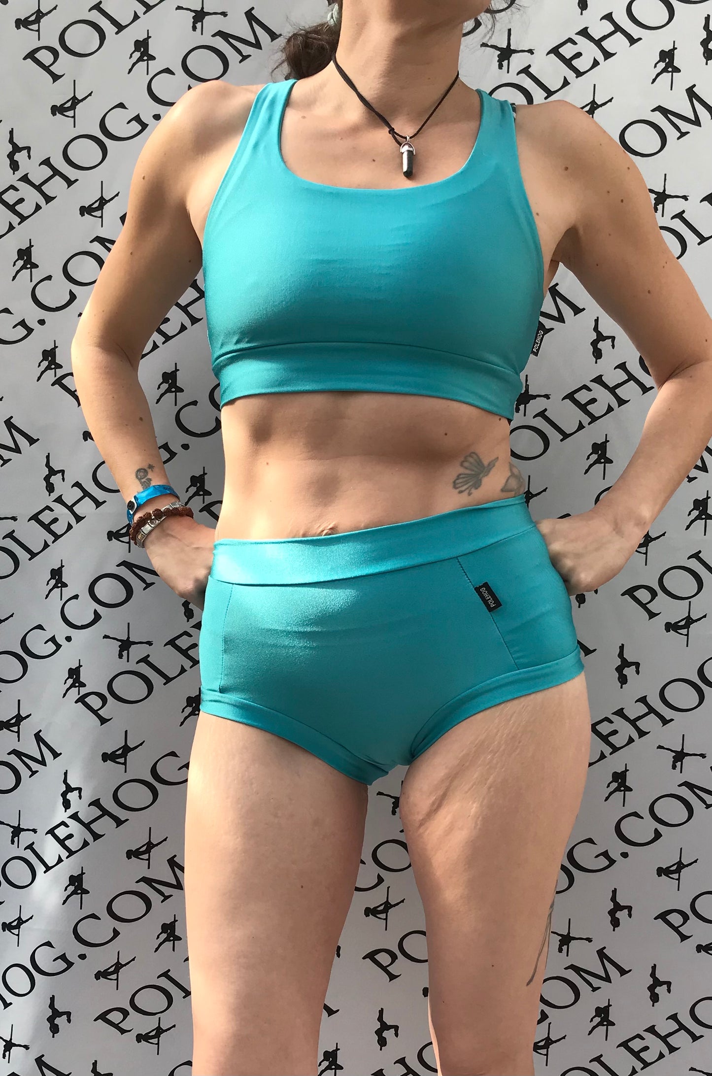 Aqua Bali high waisted panel pant