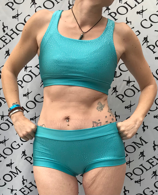 Aqua silver bali twinkle top