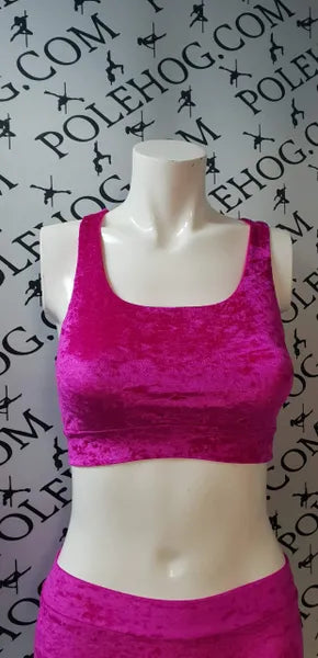 Deep pink crushed velvet top