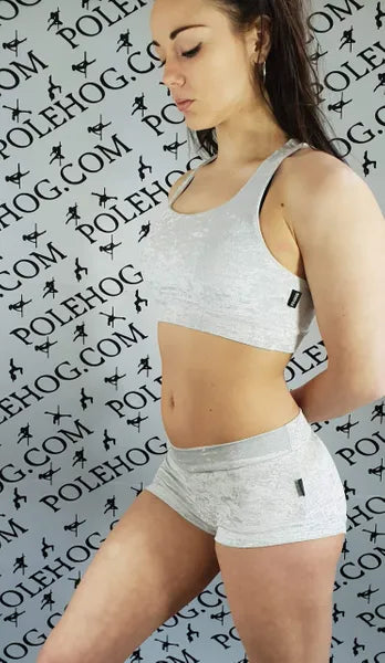 Silver crushed velvet bottoms