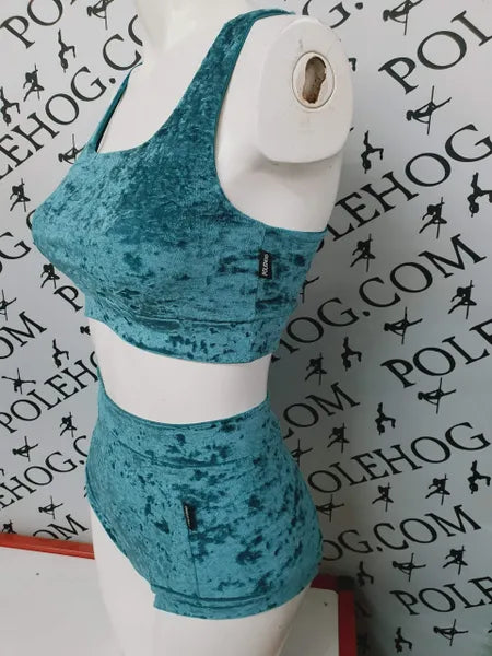 Cabana crushed high waisted fitted pant.