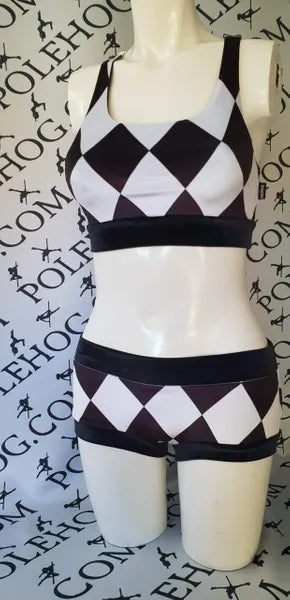 Harlequin velvet top