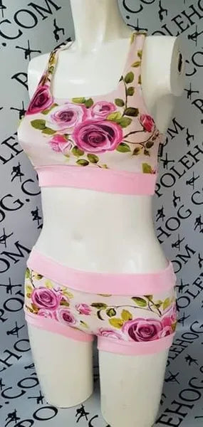 Pink English rose velvet top