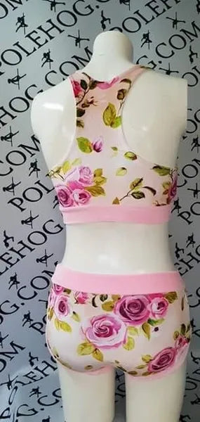 Pink English rose velvet top