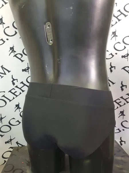 Plain black male brief