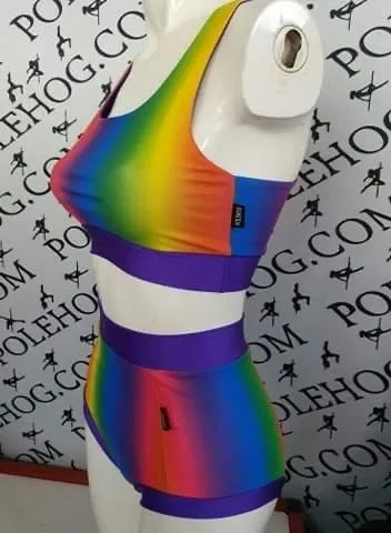Rainbow high waisted panel pant (full)