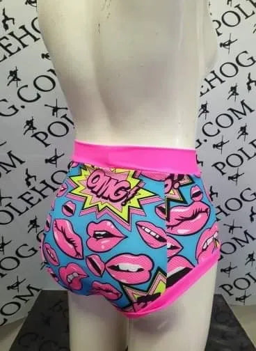 Kiss my lips high waisted panel pant (full)