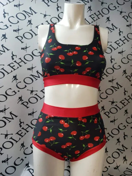 Cherry high waisted panel pant