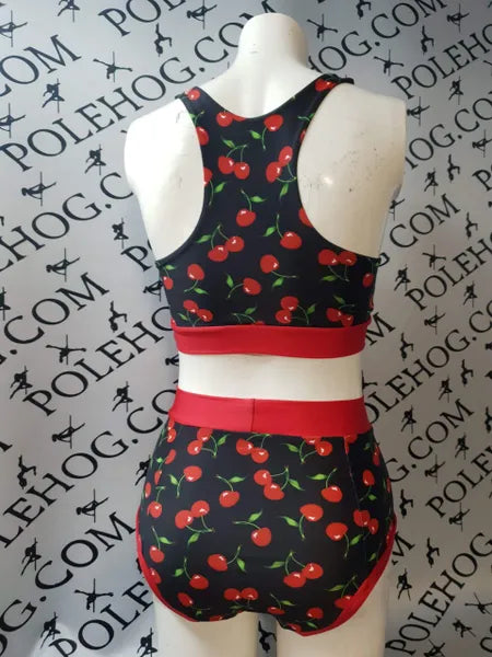 Cherry high waisted panel pant