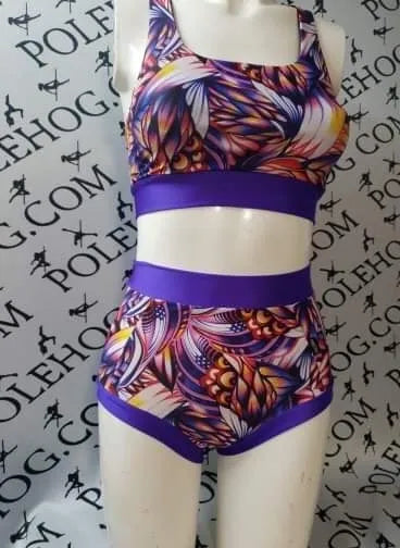 Purple dragon egg high waisted panel pant (full)