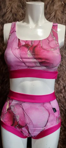 Ethereal pink high waisted panel pant (full)