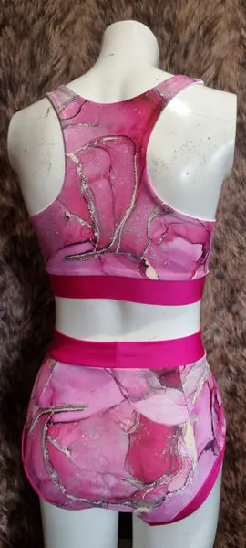 Ethereal pink high waisted panel pant (full)