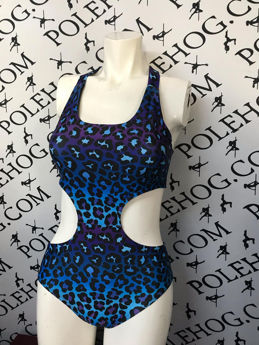 Blue animal ombre x back bodysuit