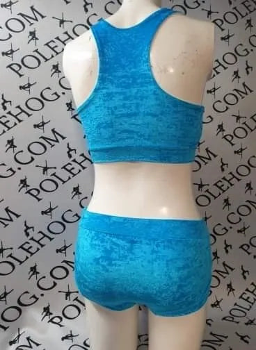 Turquoise crushed velvet top