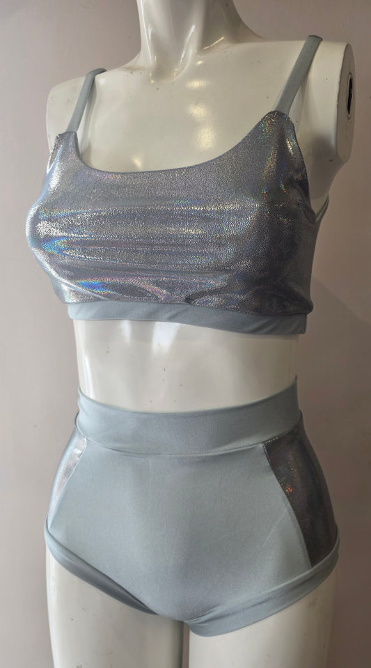 Silver Lazer high waisted panel pant