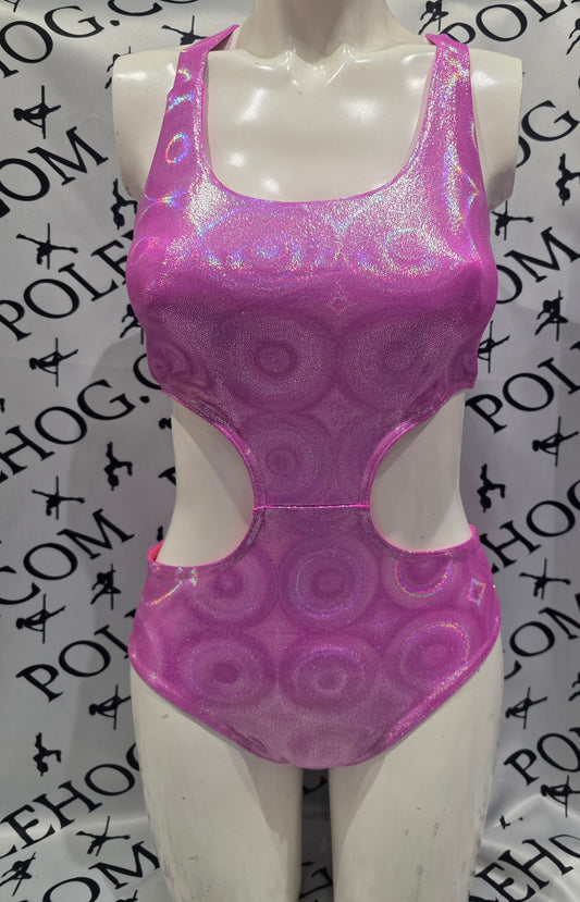 Hawaiian pink disco x back bodysuit