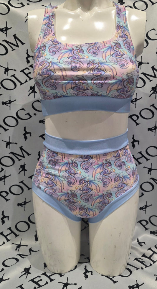 Majestic dragon high waisted panel pant (full)