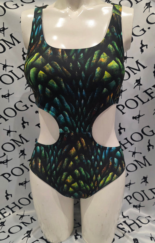 Autumn dragon scale x back bodysuit