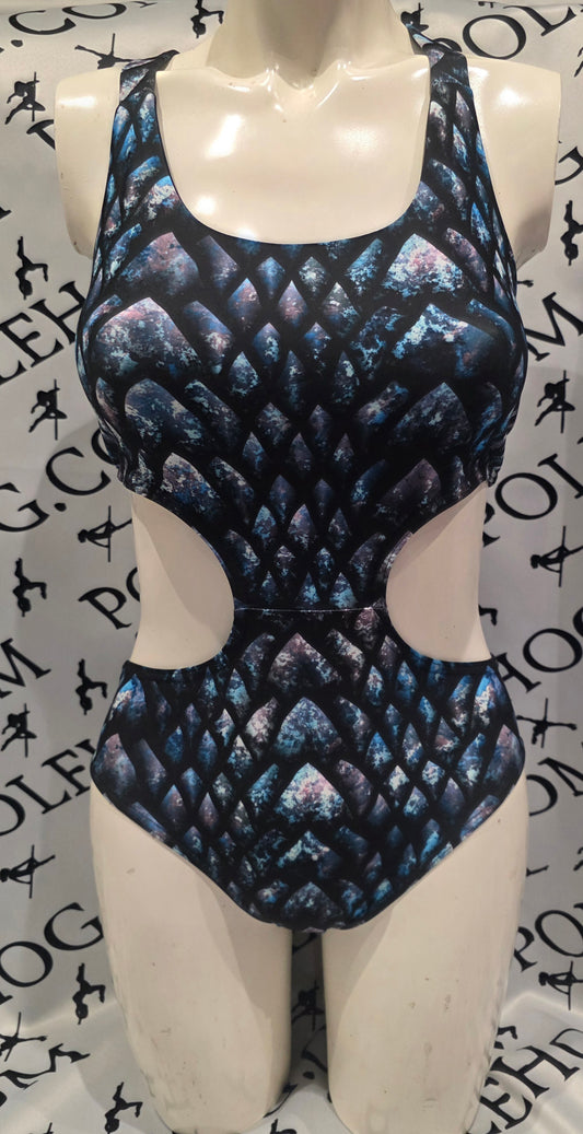 Winter dragon scale x back bodysuit