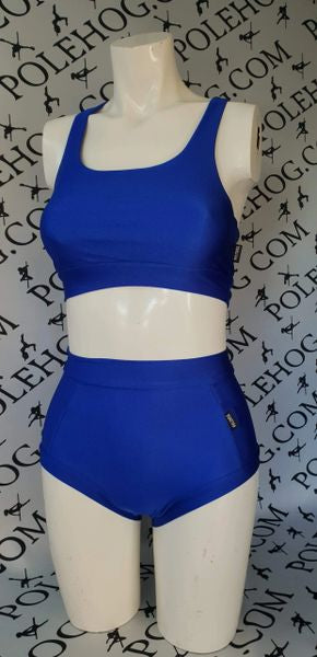 Royal Blue colours high waisted fitted pant