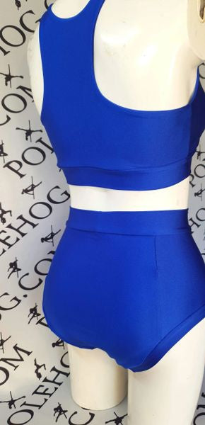 Royal Blue colours high waisted fitted pant