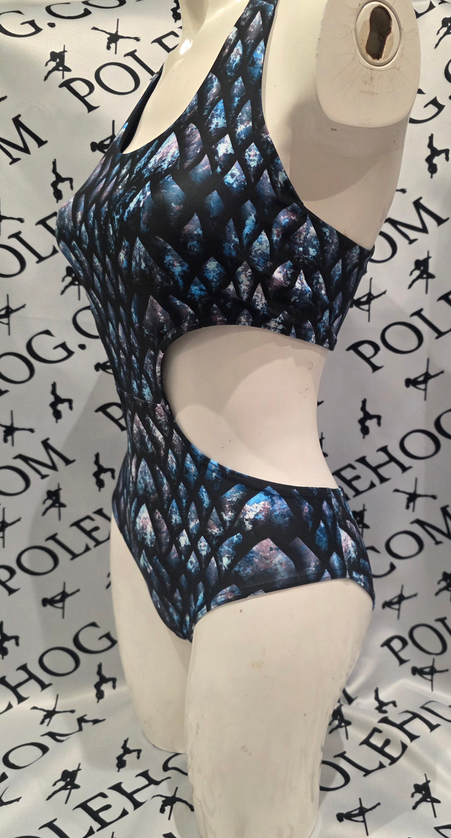 Winter dragon scale x back bodysuit