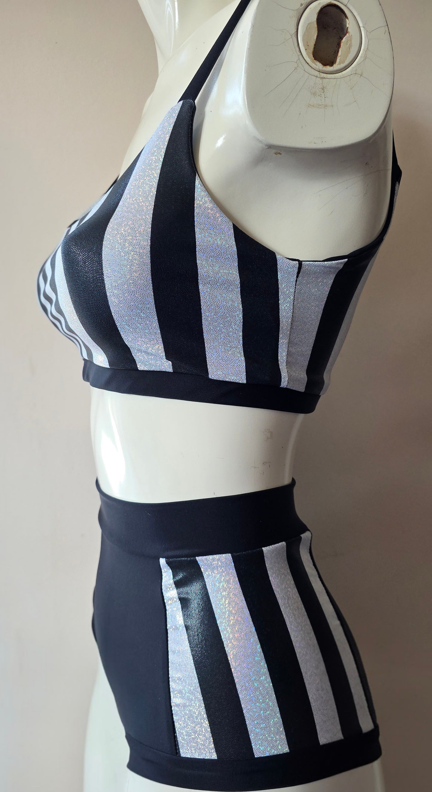 Circus time holographic high waisted panel pant