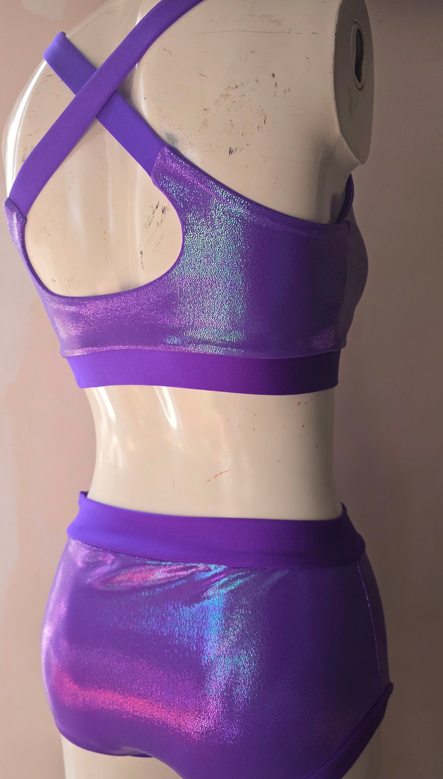 Purple mermaid lazer foil top