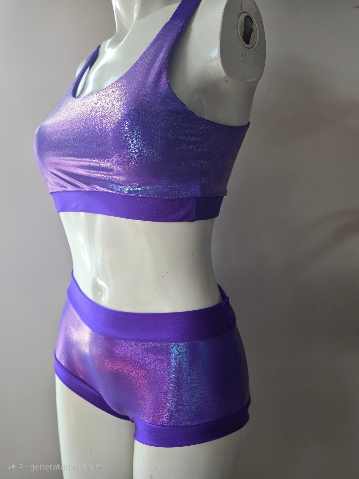 Purple mermaid lazer foil top