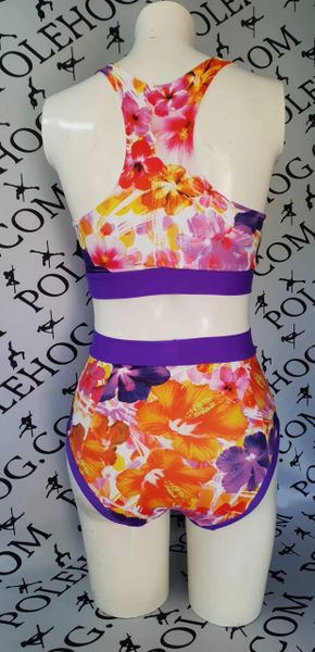 Summer burst full high waisted panel pant