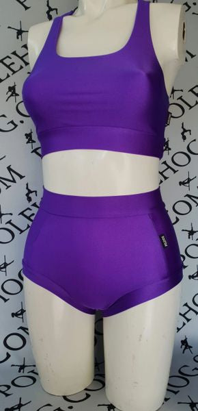 Uv purple colours high waisted fitted pant