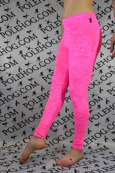 Flo pink crushed velvet leggings